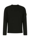 Logo Patch Crewneck Knit Top Black - STONE ISLAND - BALAAN 2