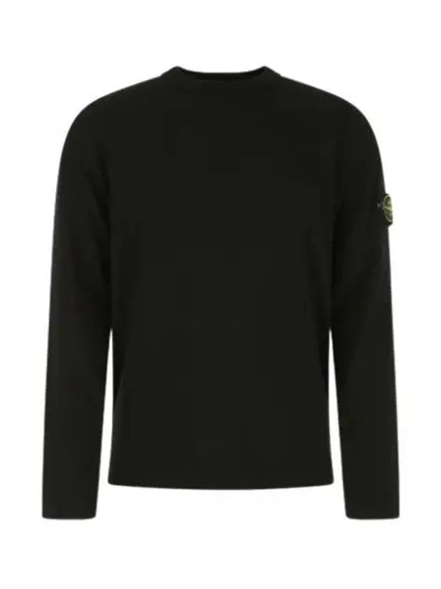 Logo Patch Crewneck Knit Top Black - STONE ISLAND - BALAAN 2