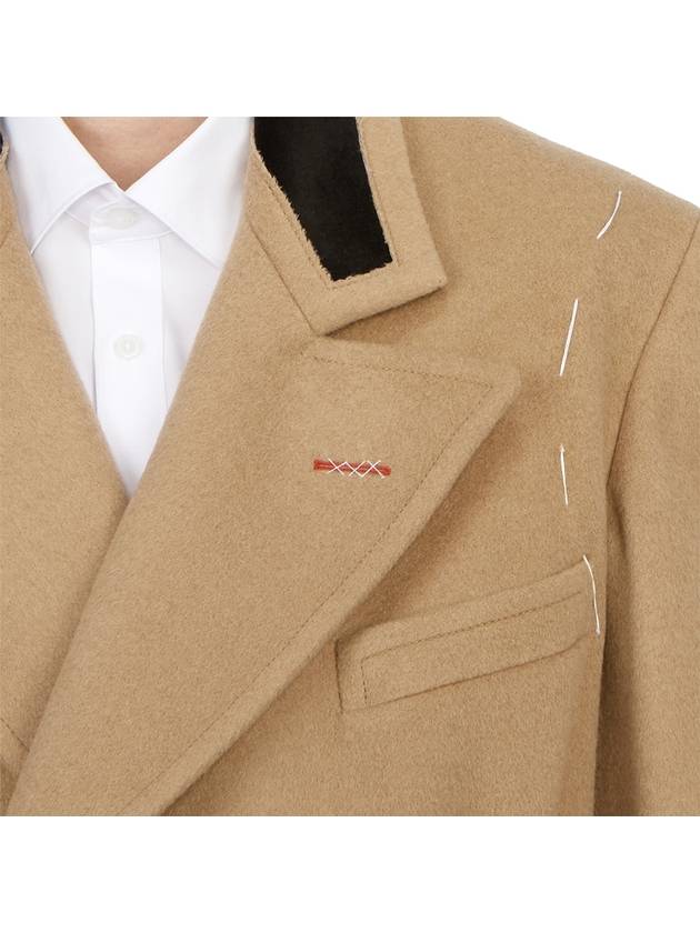 Men's Wool Double Coat Beige - MAISON MARGIELA - BALAAN 10