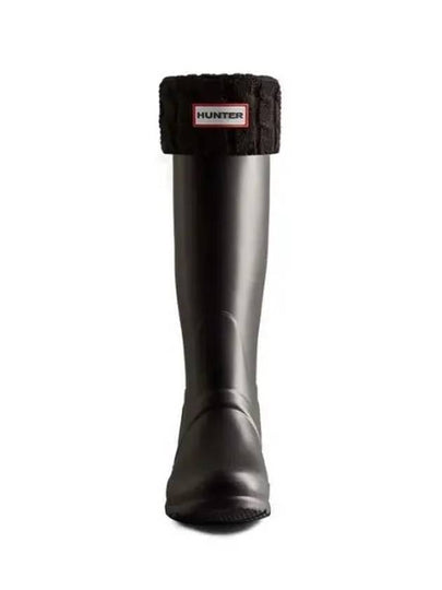 Recycled 6 Stitch Cable Tall Boots Sock Black - HUNTER - BALAAN 2