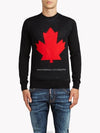 Men's Maple Cotton Knit Black Knit Top 74HA0651 - DSQUARED2 - BALAAN 8