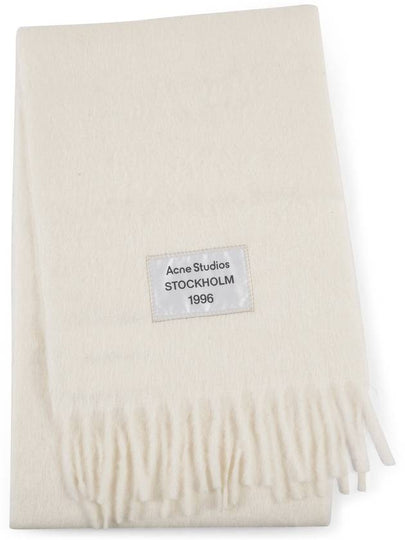 Logo Patch Fringe Muffler White - ACNE STUDIOS - BALAAN 2