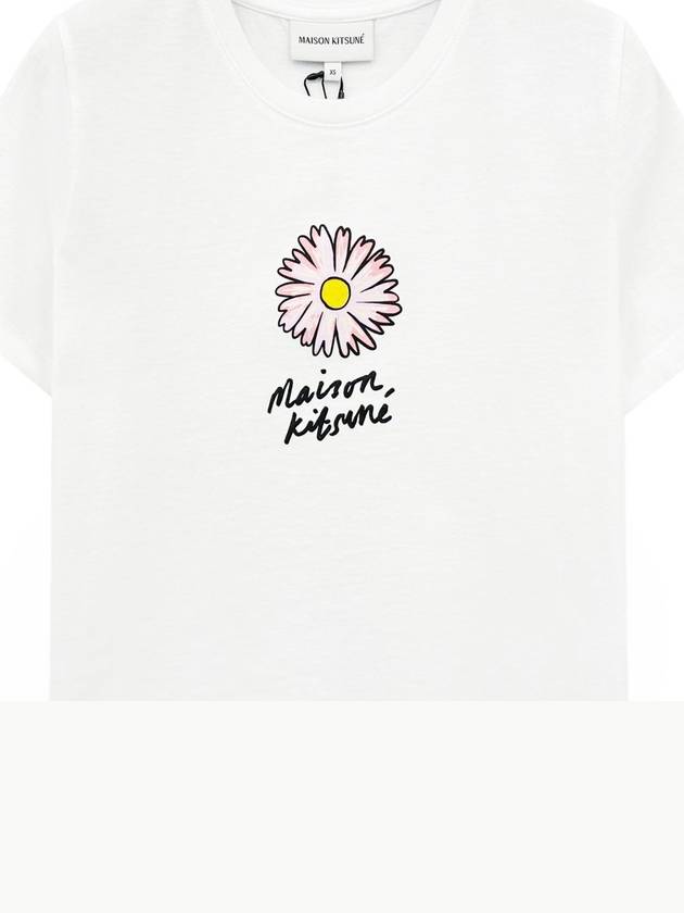 Floating Flower Short Sleeve T-Shirt White - MAISON KITSUNE - BALAAN 4