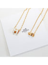 Mini Pop H Pendant Necklace Gold Blanc White - HERMES - BALAAN 7