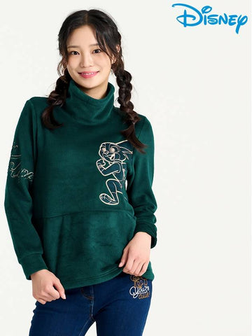 Women s Velvet Embroidery Long Sleeve High Neck Half T Shirt DL4LTS030 - DISNEY GOLF - BALAAN 1