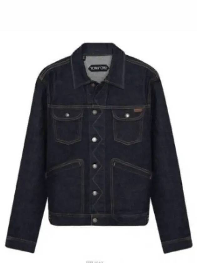 Pocket Denim Jacket Dark Blue - TOM FORD - BALAAN 2