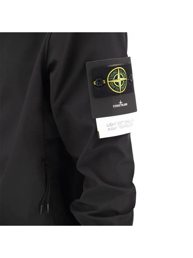 Wappen Patch Soft Shell Hooded Jacket Black - STONE ISLAND - BALAAN 5