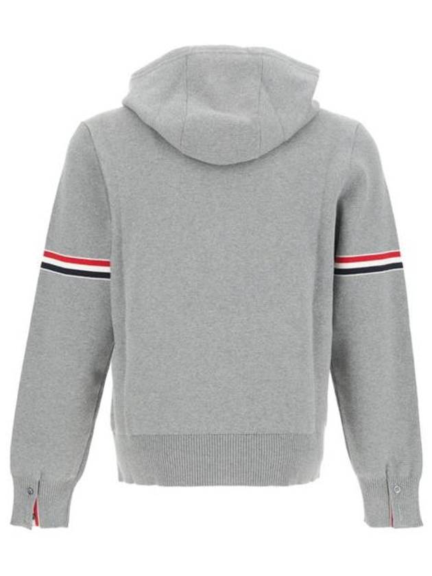 Cotton Milano Armband Zip Up Hoodie Light Grey - THOM BROWNE - BALAAN 3