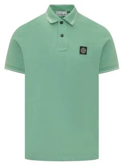 Stretch Cotton Pique Short Sleeve Polo Shirt Light Green - STONE ISLAND - BALAAN 2