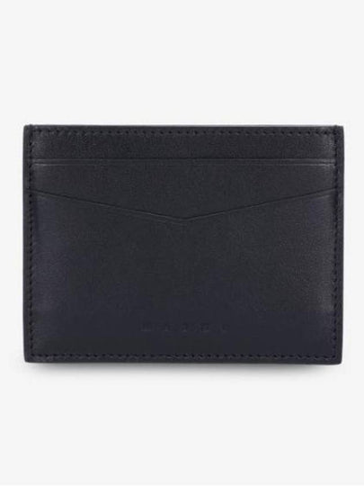 Flat Leather Card Wallet  Black - MARNI - BALAAN 2