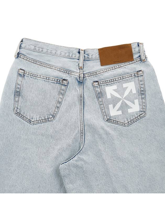 backprint logo patch denim shorts - OFF WHITE - BALAAN 8