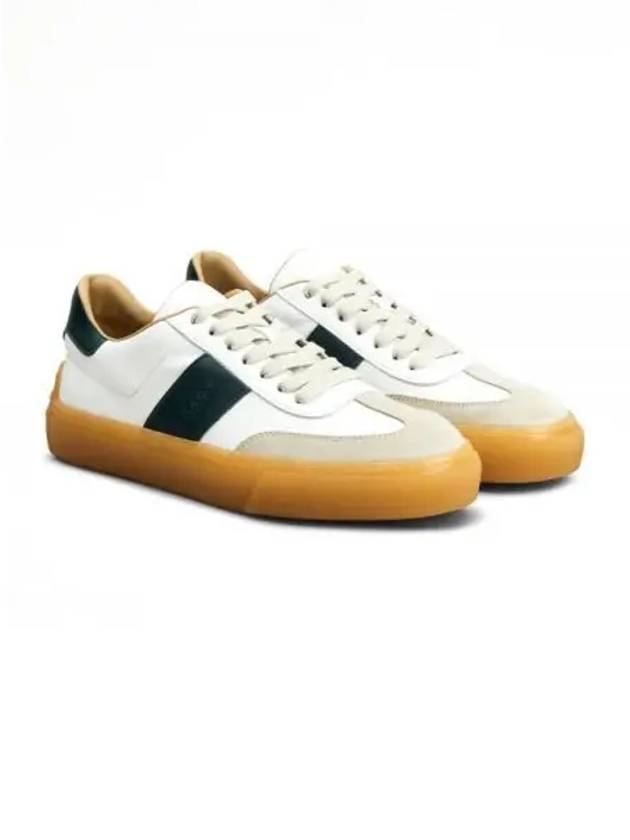 Calfskin Leather Low Top Sneakers White Green - TOD'S - BALAAN 2