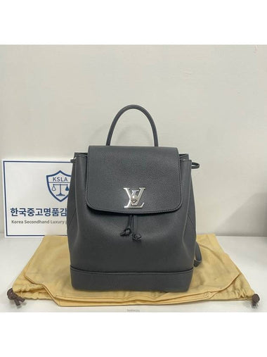 Black leather silver logo Lockmi backpack - LOUIS VUITTON - BALAAN 1