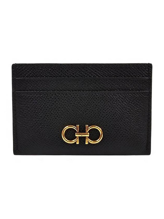 Gancini Card Wallet Black - SALVATORE FERRAGAMO - BALAAN 2