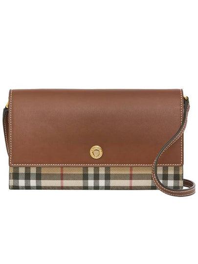 Detachable Strap Check Leather Shoulder Bag Brown - BURBERRY - BALAAN 2