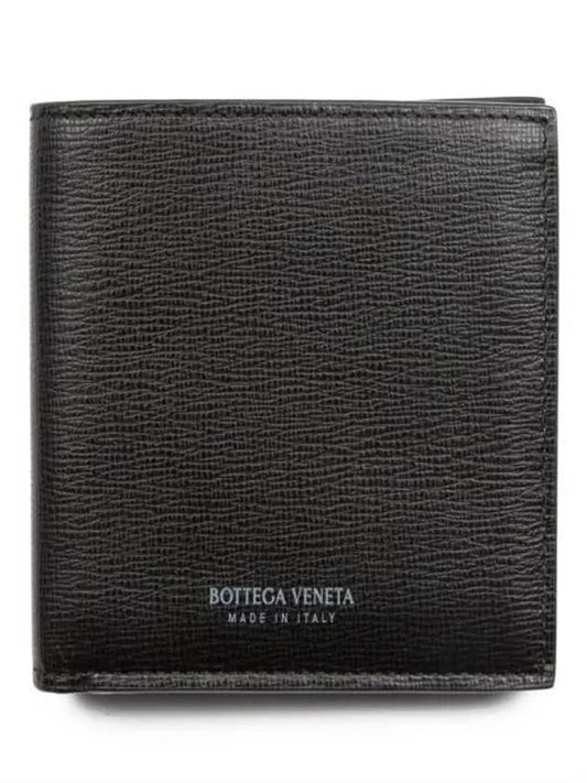 Logo Leather Half Wallet Black - BOTTEGA VENETA - BALAAN 2