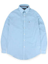 Men's Classic Fit Linen Cotton Shirt Sky TH114 - TOMMY HILFIGER - BALAAN 2