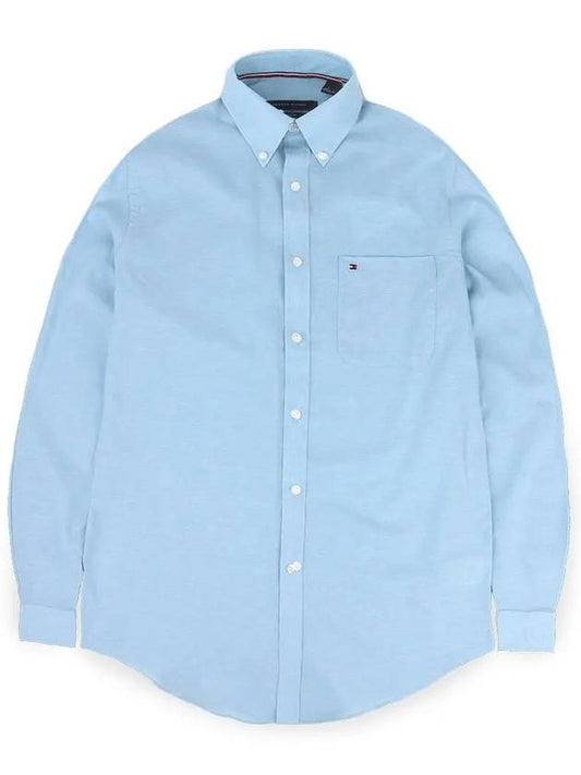 Men's Classic Fit Linen Cotton Shirt Sky TH114 - TOMMY HILFIGER - BALAAN 2