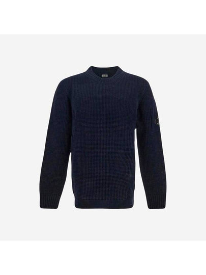 Lens Wappen Chenille Crew Neck Knit Top Navy - CP COMPANY - BALAAN 2