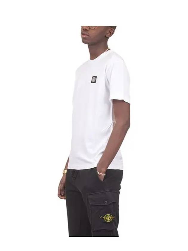 Logo Patch Short Sleeve T-Shirt White - STONE ISLAND - BALAAN 5