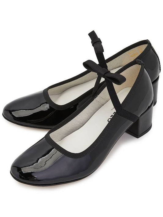 Women's Guillemette Satin Leather Mary Jane Flats Black - REPETTO - BALAAN 2