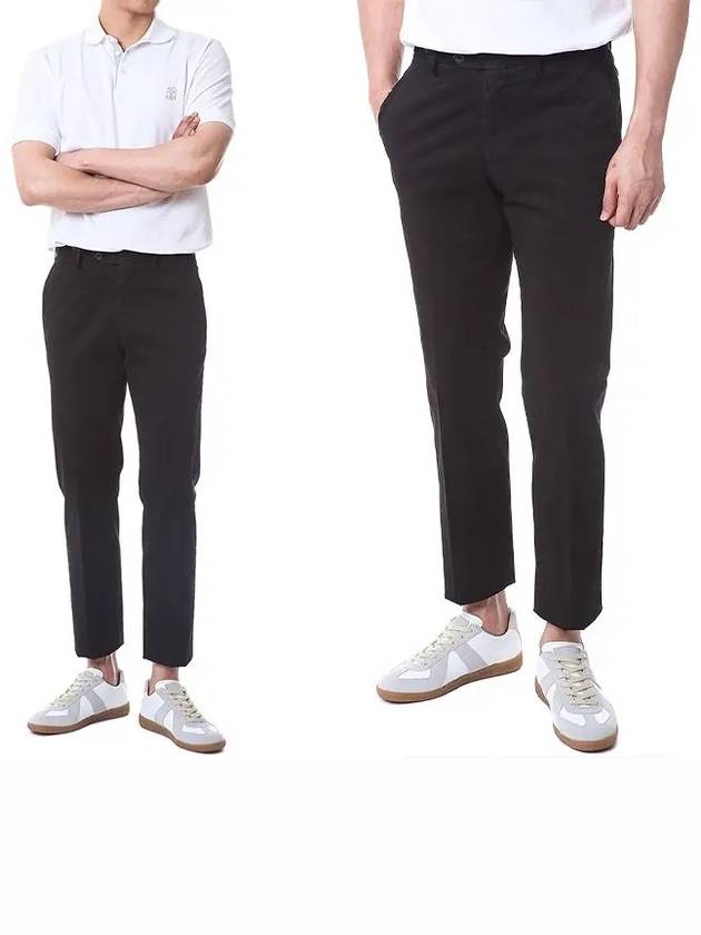 double button close straight pants black - RVR LARDINI - BALAAN 2