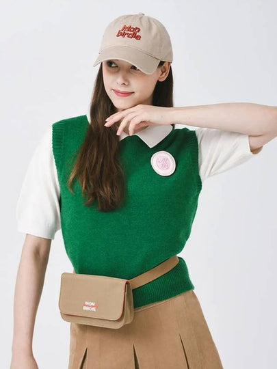 Crew neck knit vest GREEN - MONBIRDIE GOLF - BALAAN 2