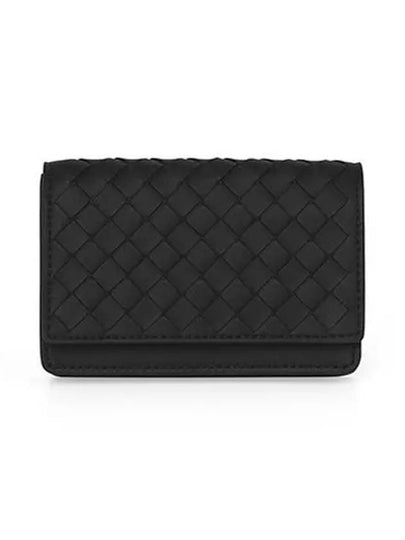 Men's Intrecciato Card Wallet Black - BOTTEGA VENETA - BALAAN 2