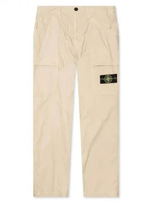 Stretch Cotton Tela Paracadute Cargo Pants Beige - STONE ISLAND - BALAAN 2