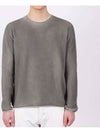 Semi-over fit khaki washed long sleeve knit tee NIT115 - IKALOOOK - BALAAN 2