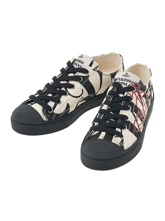 ORB Print Low-Top Sneakers Black Beige - VIVIENNE WESTWOOD - BALAAN 2