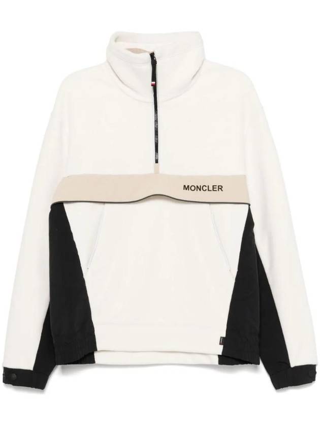 Grenoble Polartec half zip polo neck sweatshirt white ivory - MONCLER - BALAAN 1