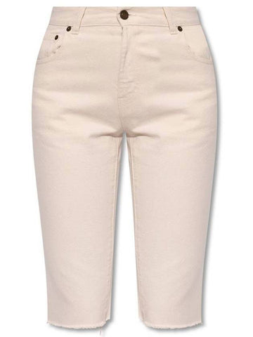 Women's Shorts Ivory - SAINT LAURENT - BALAAN 1