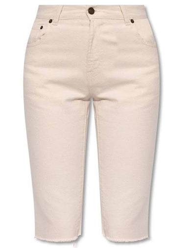 Women's Shorts Ivory - SAINT LAURENT - BALAAN 1