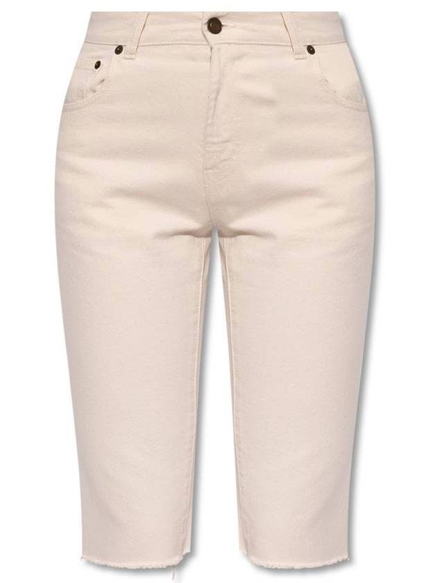 Women's Shorts Ivory - SAINT LAURENT - BALAAN 1