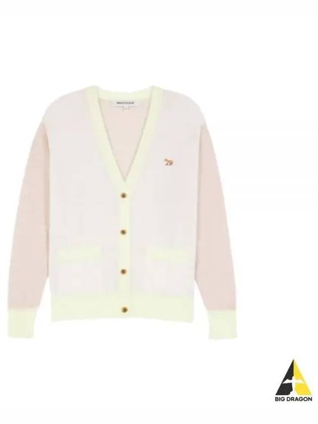 Baby Fox Patch Color Block Cardigan Ecru - MAISON KITSUNE - BALAAN 2