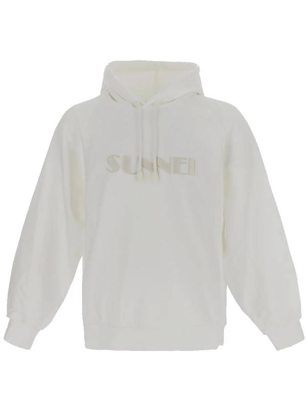 Embroidered Logo Hoodie White - SUNNEI - BALAAN 2