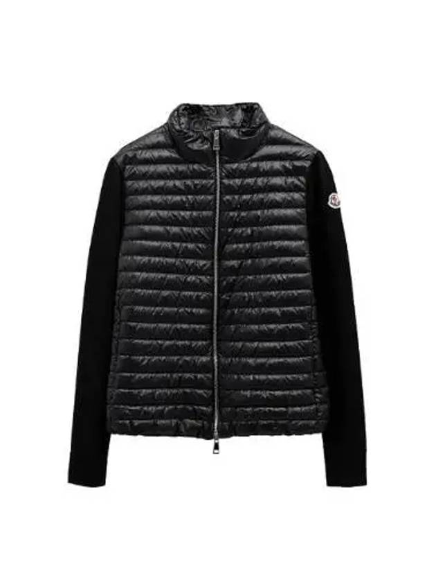 Women's Padded Wool Zip-up Jacket Black - MONCLER - BALAAN 2