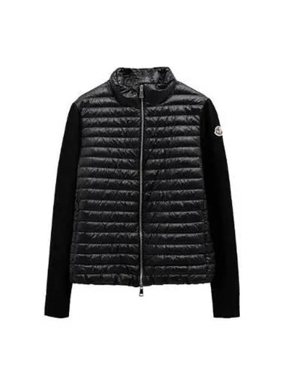 Padded Wool Cardigan Black - MONCLER - BALAAN 2