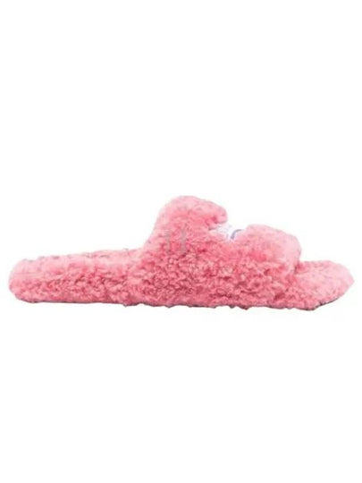 Furry Logo Slippers Pink - BALENCIAGA - BALAAN 2