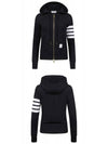 Engineered 4-Bar Stripe Loopback Jersey Knit Zip Up Hoodie Navy - THOM BROWNE - BALAAN 5