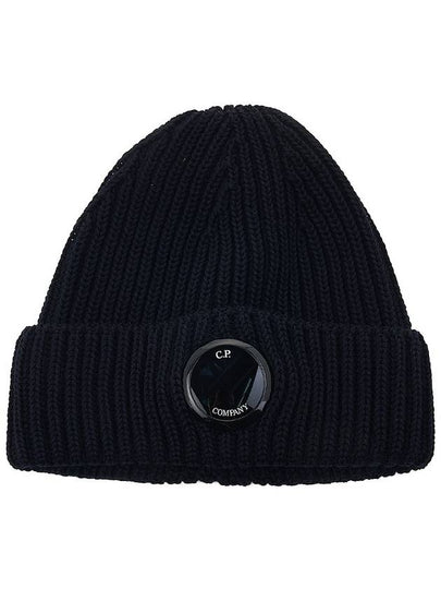 Lens Wappen Extra Fine Merino Wool Beanie Navy - CP COMPANY - BALAAN 2