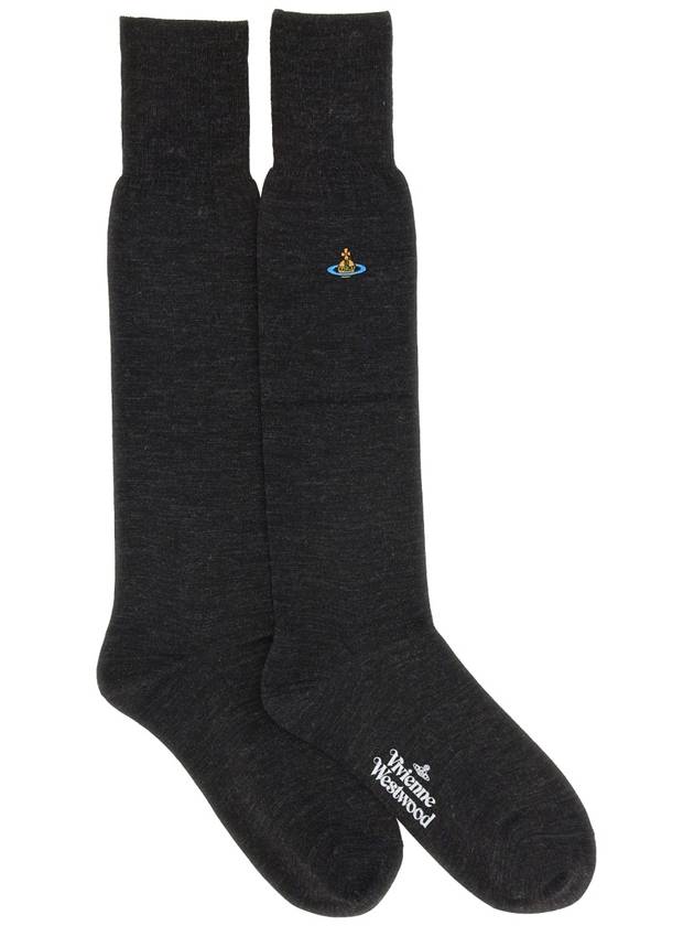 HIGH SOCKS WITH ORB EMBROIDERY - VIVIENNE WESTWOOD - BALAAN 1