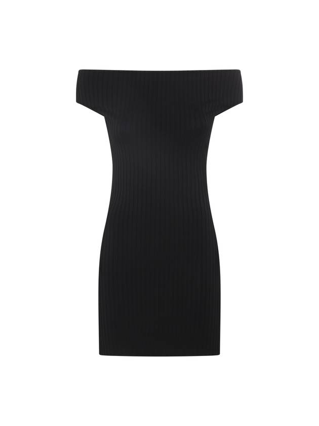 Off-Shoulder Stretch Short Dress Black - AMI - BALAAN 1