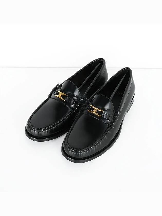 Luco Triomphe Polished Bull Loafers Black - CELINE - BALAAN 3