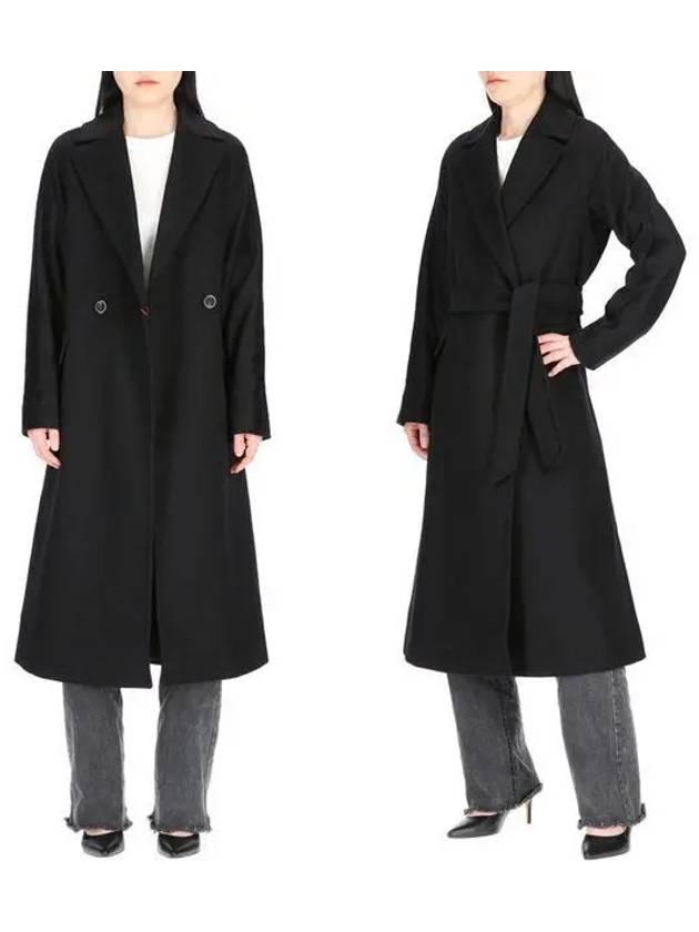 Brado Virgin Wool Single Coat Black - MAX MARA - BALAAN 2