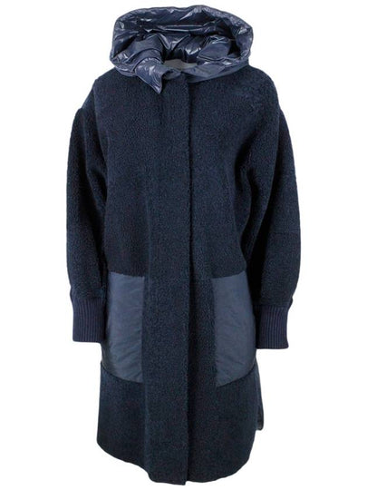 Shearling Oversized Coat Navy - FABIANA FILIPPI - BALAAN 2