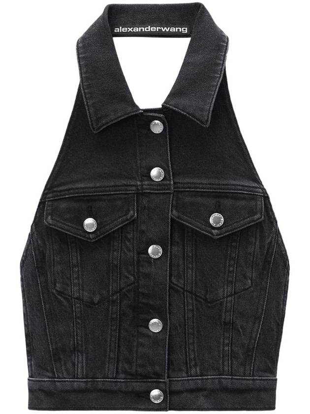 Alexander Wang Stretch Denim Halter Top Clothing - ALEXANDER WANG - BALAAN 1