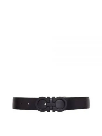 Reversible Gancini Leather Belt Black Navy - SALVATORE FERRAGAMO - BALAAN 2