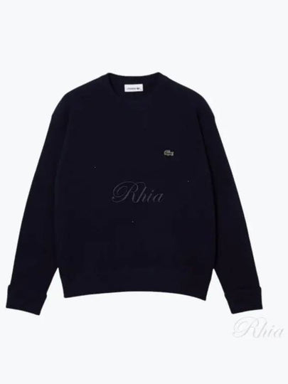 Logo Patch Crew Neck Knit Top Blue - LACOSTE - BALAAN 2